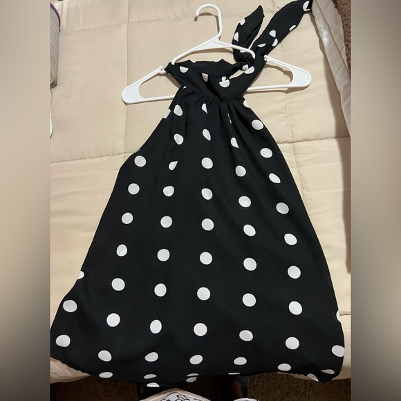 Moon River black with white dots blouse. Sleeveless. XL - Picture 1 of 6